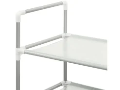 Zapatero de 4 estantes Metal y tela no tejida Plata