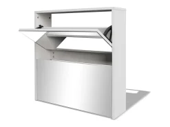 Zapatero de 2 niveles con espejo 63x17x67 cm Blanco