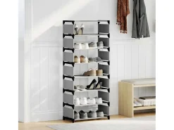 Zapatero de 8 niveles gris 54x28x124cm tela no tejida