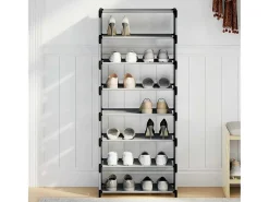 Zapatero de 8 niveles gris 54x28x124cm tela no tejida