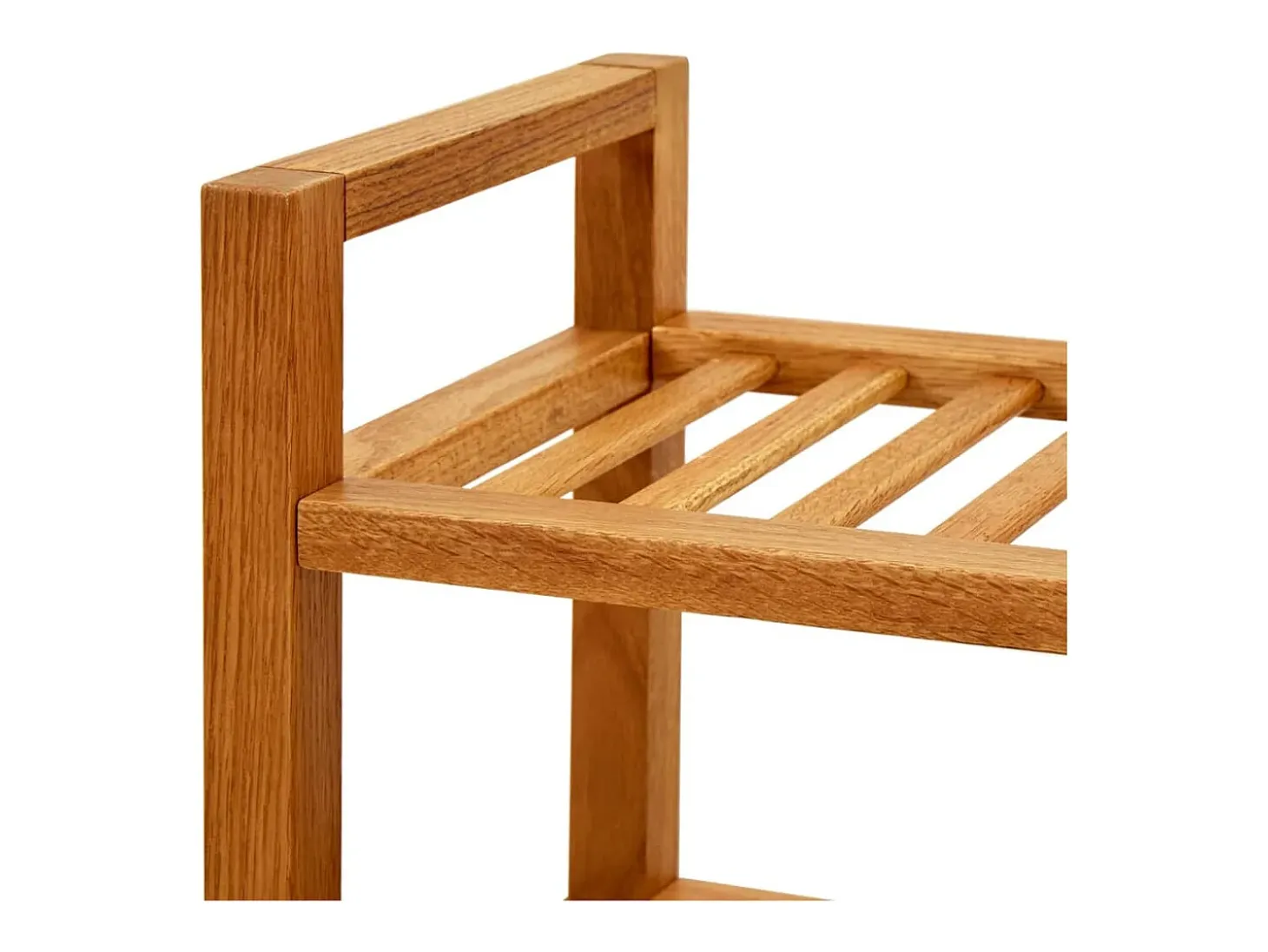 Zapatero de 2 niveles 100x27x40 cm Roble macizo