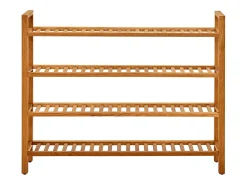 Zapatero de 4 niveles 100x27x80 cm Roble macizo