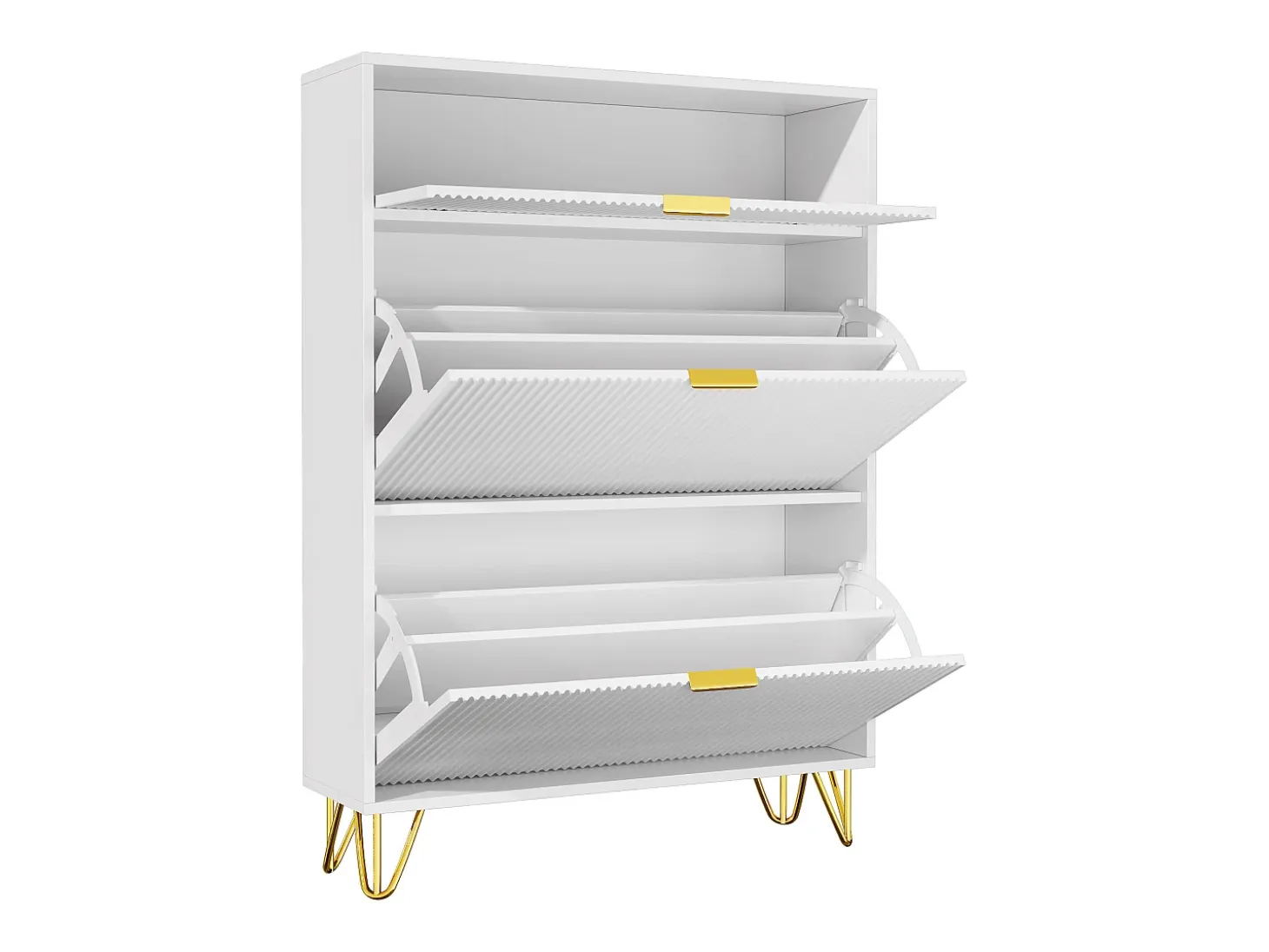 Zapatero de 3 puertas - modelo estrecho con cajones - ideal para entradas y pasillos - 80 x 24 x 118,5 cm