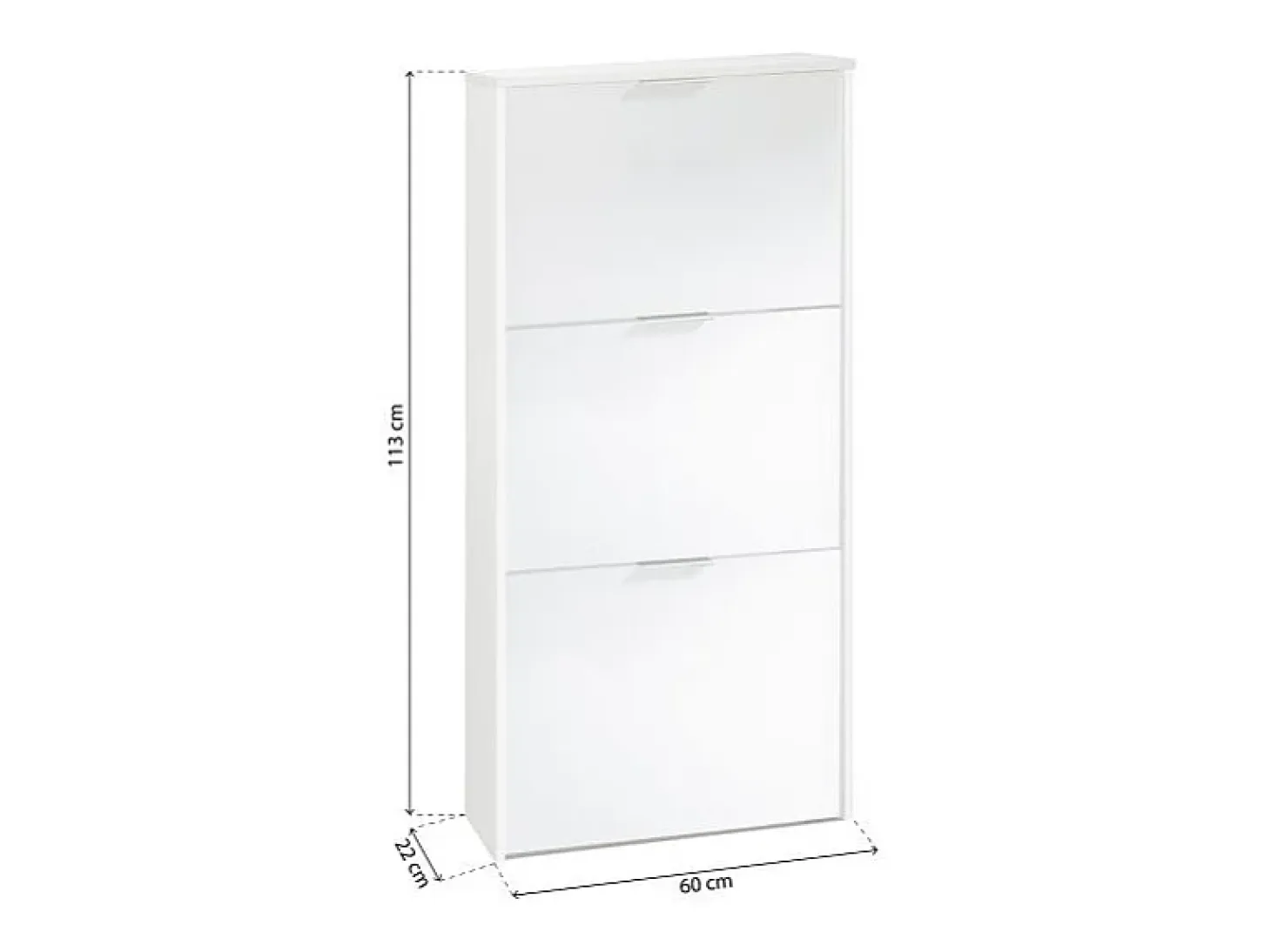 Zapatero de 3 puertas abatibles en blanco 60x113 cm Remi Blanco
