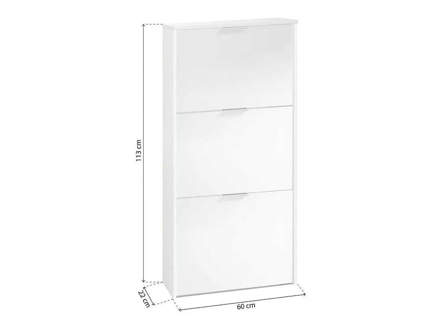 Zapatero de 3 puertas abatibles en blanco 60x113 cm Remi Blanco