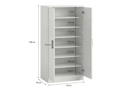 Zapatero de 2 puertas en blanco mate 55x108 cm Liam Blanco Artik (Blanco Mate)