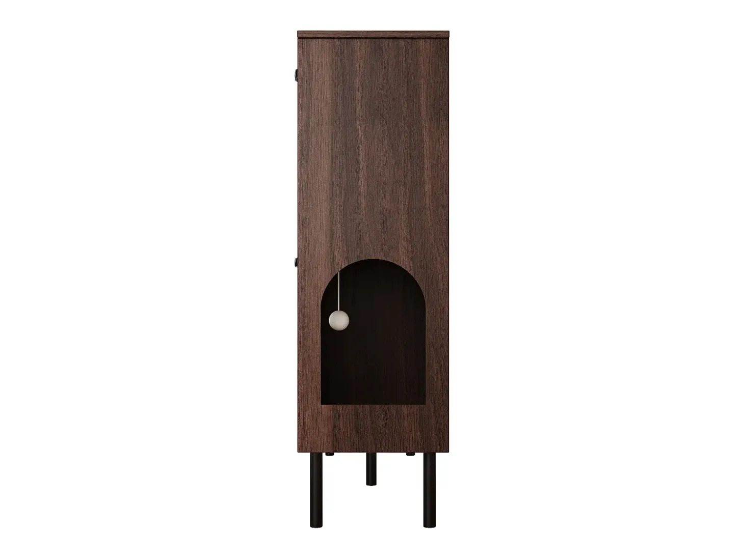 Zapatero de cuatro puertas, almacenamiento para juguetes de mascotas, color nogal