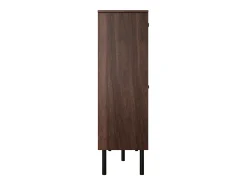 Zapatero de cuatro puertas, almacenamiento para juguetes de mascotas, color nogal