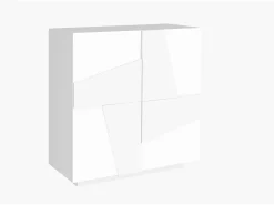 Zapatero de entrada 2 puertas diseño moderno blanco 16 pares de zapatos Ping W16