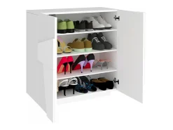 Zapatero de entrada 2 puertas diseño moderno blanco 16 pares de zapatos Ping W16