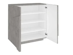 Zapatero de entrada 2 puertas diseño hormigón moderno 16 pares de zapatos Ping C16