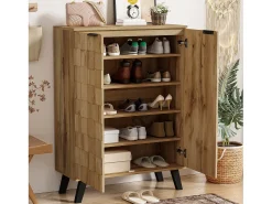 Zapatero de madera, 5 niveles, estantes regulables Mueble pasillo 80,5 x 35 x 109,5 cm