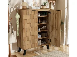 Zapatero de madera, 5 niveles, estantes regulables Mueble pasillo 80,5 x 35 x 109,5 cm