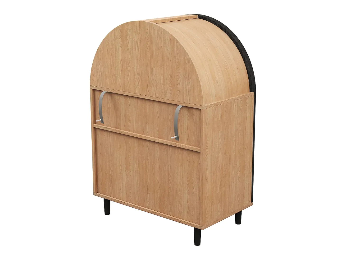 Zapatero de madera - Zapatero con 2 puertas de ratán y 3 estantes - para salones y entradas
