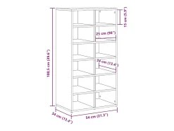 Zapatero de madera antiguo 54x34x100,5cm madera de ingeniería