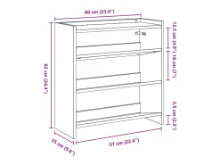 Zapatero de madera antiguo 60x25x62 cm madera de ingeniería
