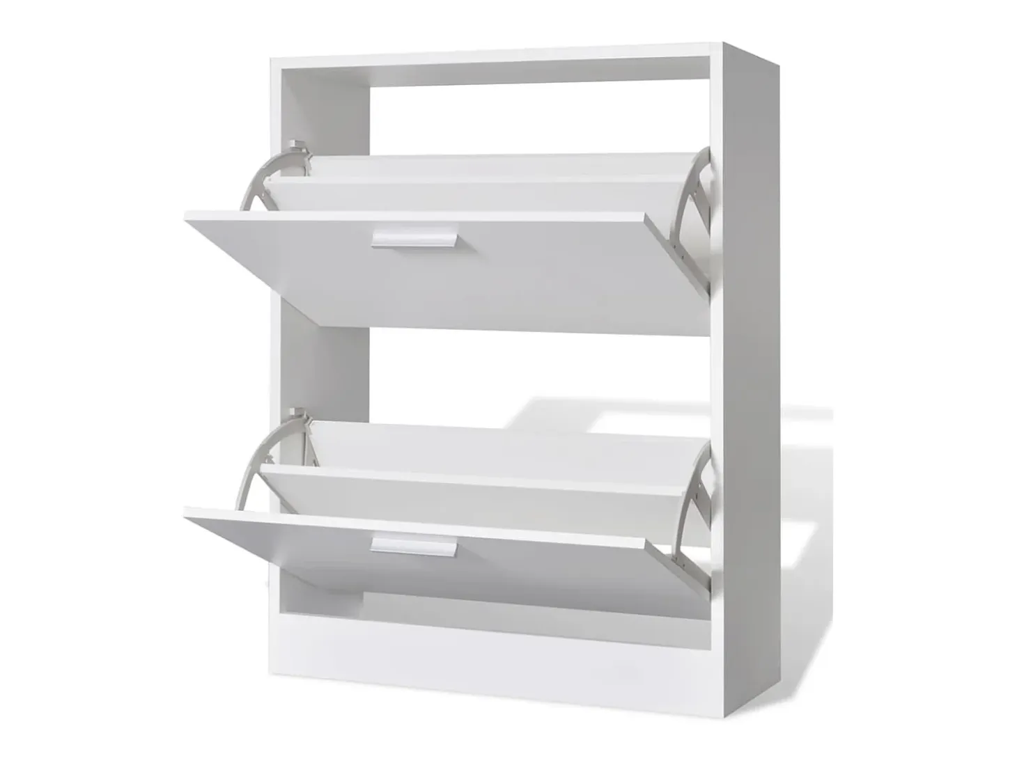Zapatero de madera con 2 compartimentos Blanco