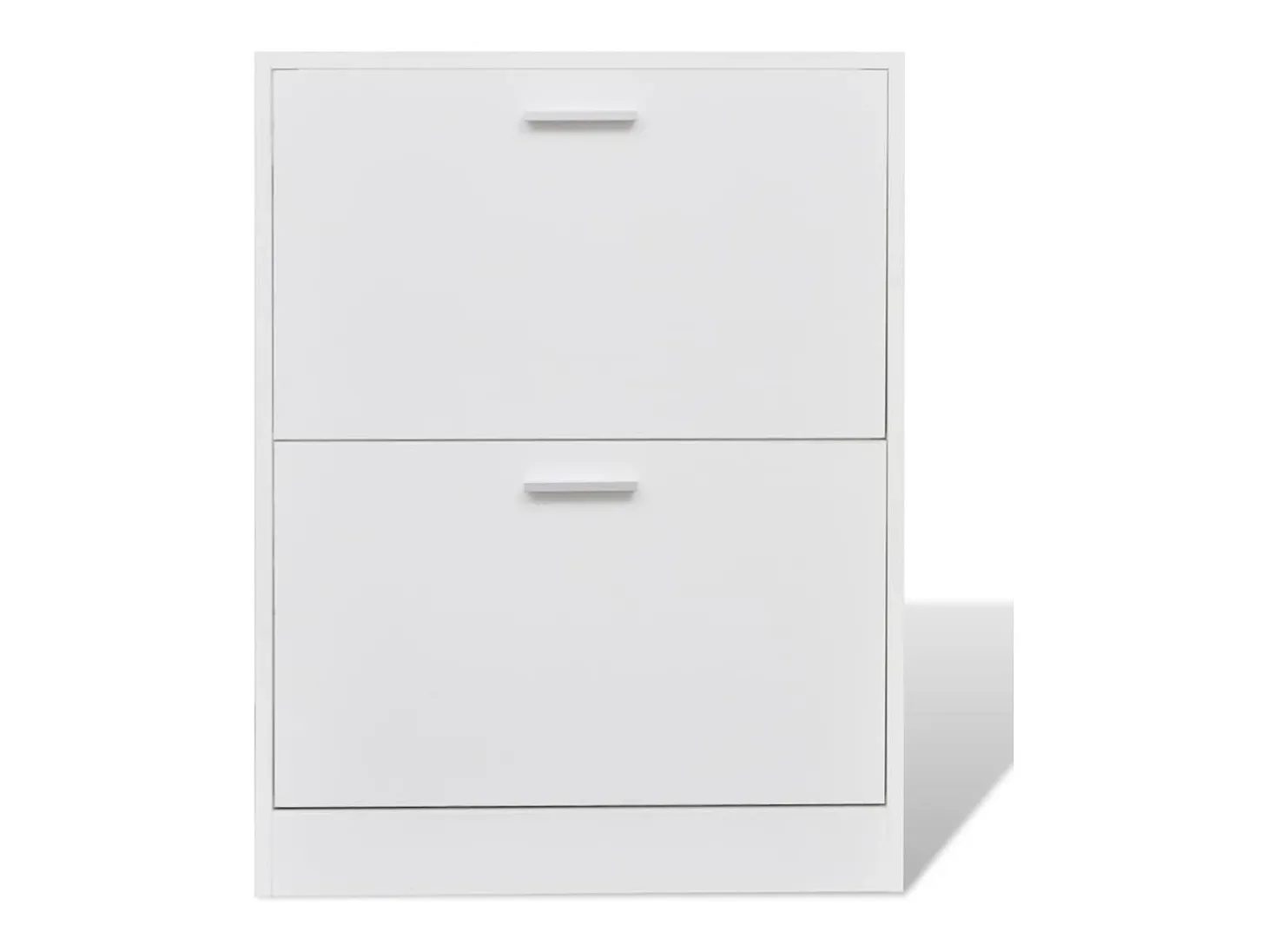 Zapatero de madera con 2 compartimentos Blanco