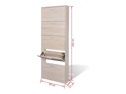 Zapatero de madera con 5 compartimentos Aspecto roble