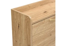 Zapatero de madera con 4 puertas, MDF, (108,5x24x100 cm)