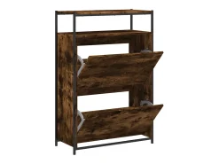 Zapatero de madera contrachapada roble ahumado 75x34x112 cm ES670107