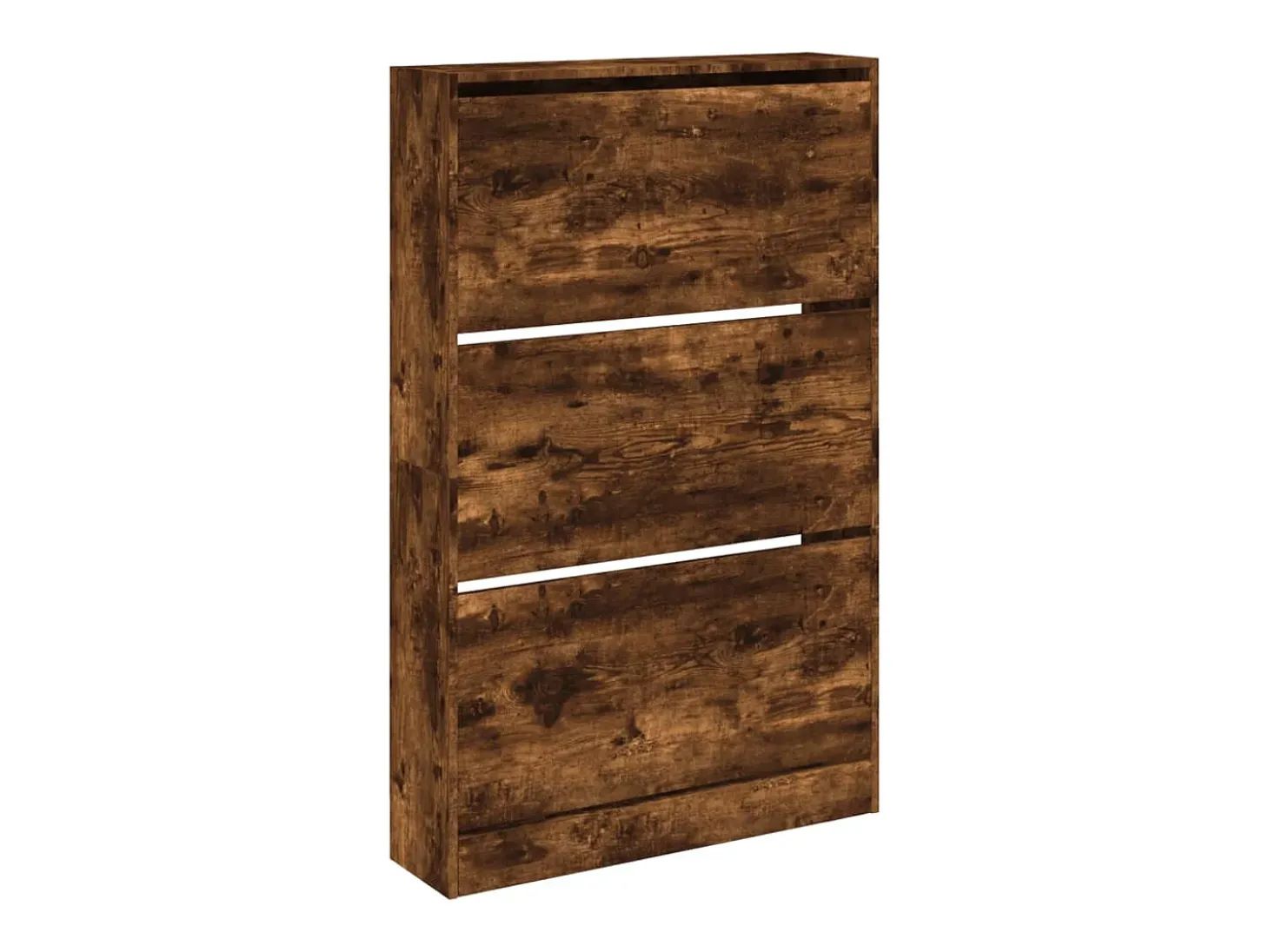 Zapatero de madera de ingeniería roble ahumado 80x21x125,5 cm ES924565