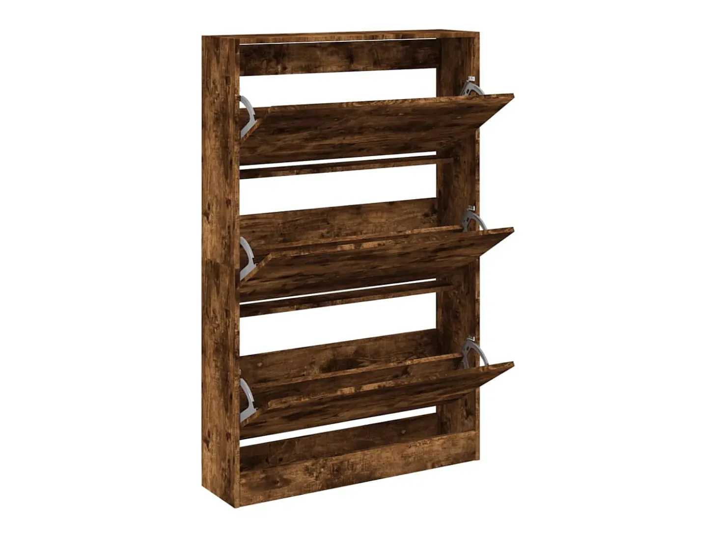 Zapatero de madera de ingeniería roble ahumado 80x21x125,5 cm ES924565