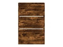 Zapatero de madera de ingeniería roble ahumado 80x21x125,5 cm ES924565