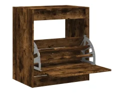 Zapatero de madera de ingeniería roble ahumado 60x42x69 cm ES106869