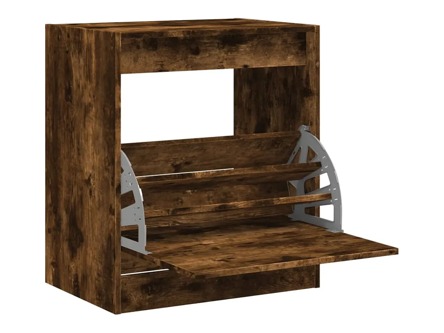 Zapatero de madera de ingeniería roble ahumado 60x42x69 cm ES106869
