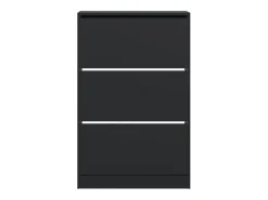 Zapatero de madera de ingeniería negro 80x21x125,5 cm ES138267