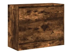 Zapatero de madera de ingeniería roble ahumado 80x34x63 cm ES853124