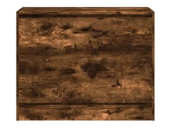 Zapatero de madera de ingeniería roble ahumado 80x34x63 cm ES853124