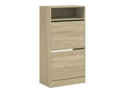 Zapatero de madera de ingeniería roble Sonoma 60x34x116 cm ES124697