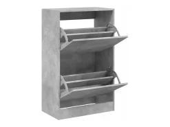 Zapatero de madera de ingeniería gris hormigón 60x34x96,5 cm ES804977