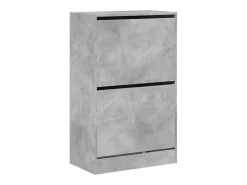 Zapatero de madera de ingeniería gris hormigón 60x34x96,5 cm ES804977