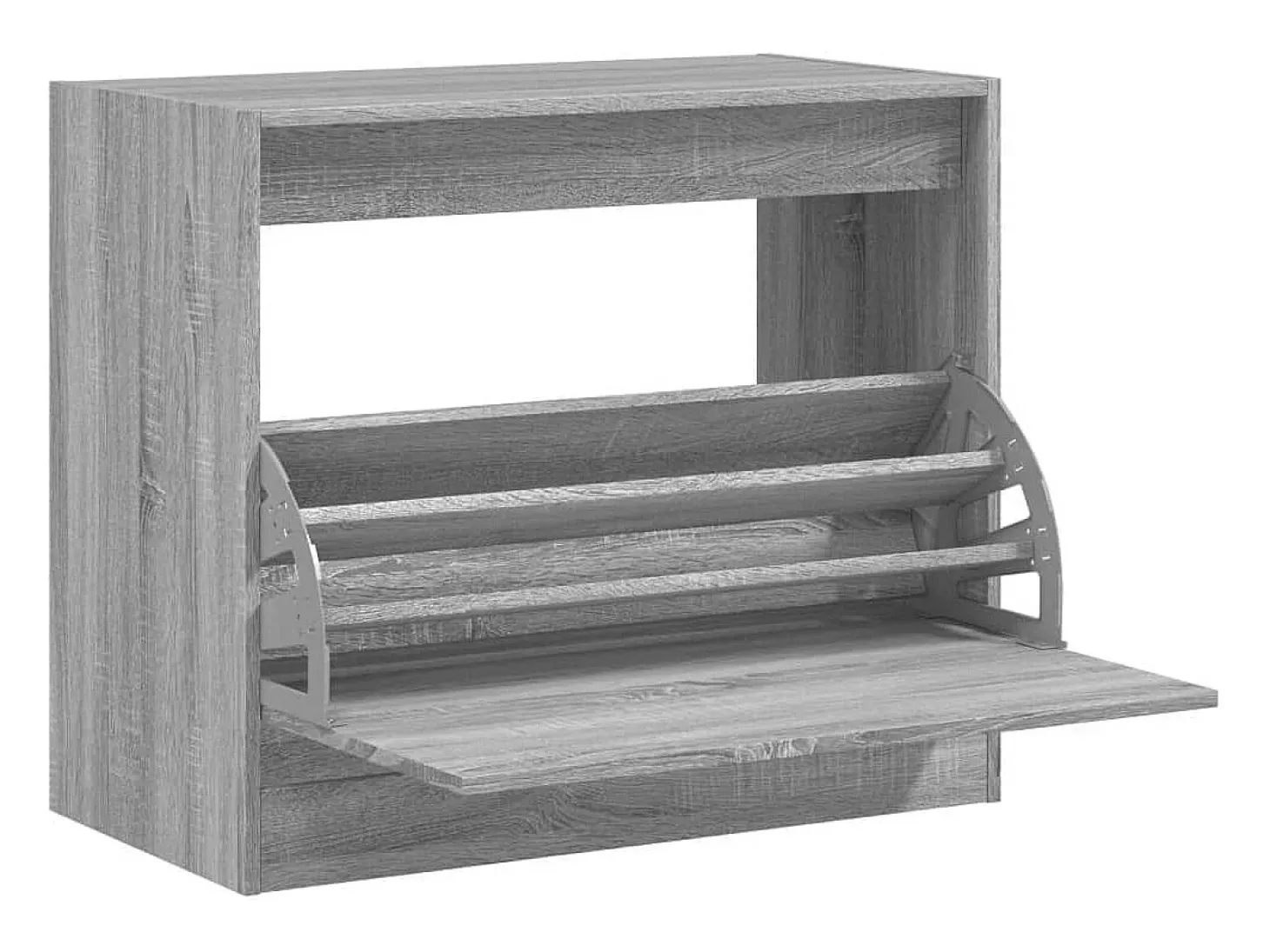 Zapatero de madera de ingeniería gris Sonoma 80x42x69 cm ES553558