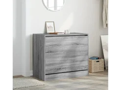 Zapatero de madera de ingeniería gris Sonoma 80x42x69 cm ES553558