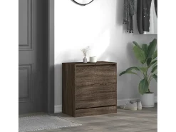 Zapatero de madera de ingeniería marrón roble 60x34x63,5 cm ES328176