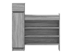 Zapatero de madera de ingeniería gris Sonoma