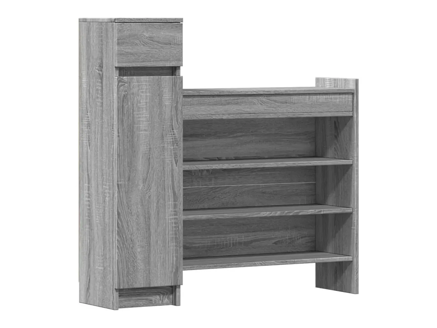 Zapatero de madera de ingeniería gris Sonoma