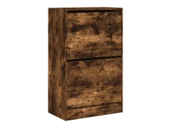 Zapatero de madera de ingeniería roble ahumado 60x34x96,5 cm ES276262