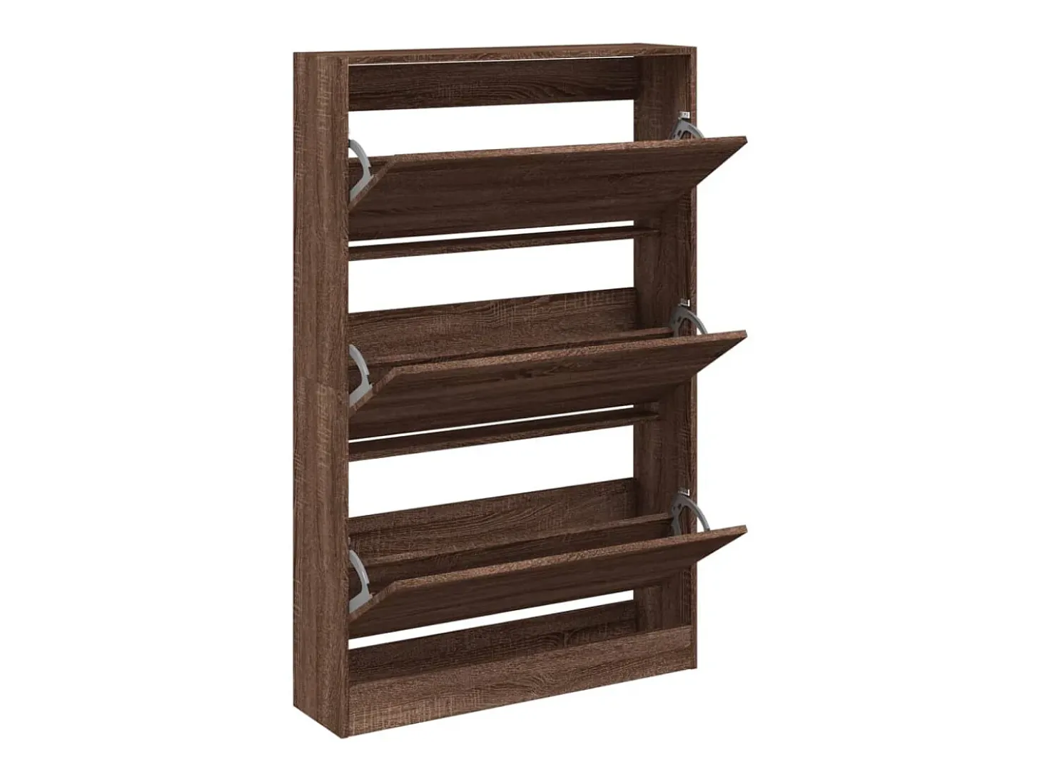 Zapatero de madera de ingeniería marrón roble 80x21x125,5 cm ES974798