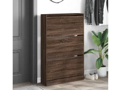 Zapatero de madera de ingeniería marrón roble 80x21x125,5 cm ES974798