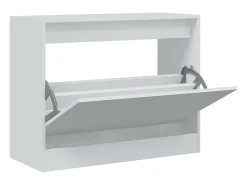 Zapatero de madera de ingeniería blanco 80x34x63 cm ES849710