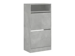 Zapatero de madera de ingeniería gris hormigón 60x34x116 cm ES269864