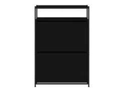Zapatero de madera de ingeniería negro 75x34x112 cm ES307736
