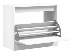 Zapatero de madera de ingeniería blanco 80x42x69 cm ES870566