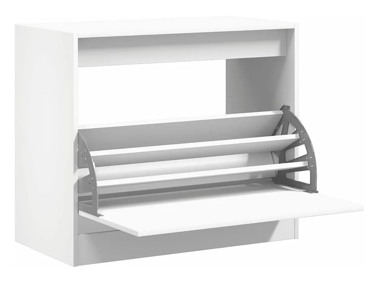 Zapatero de madera de ingeniería blanco 80x42x69 cm ES870566