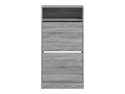 Zapatero de madera de ingeniería gris Sonoma 60x34x116 cm ES836875